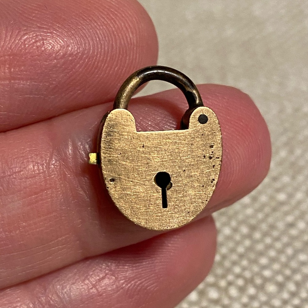Vintage Miniature Functioning Heart-Shaped Brass Padlock Charm / Pendant